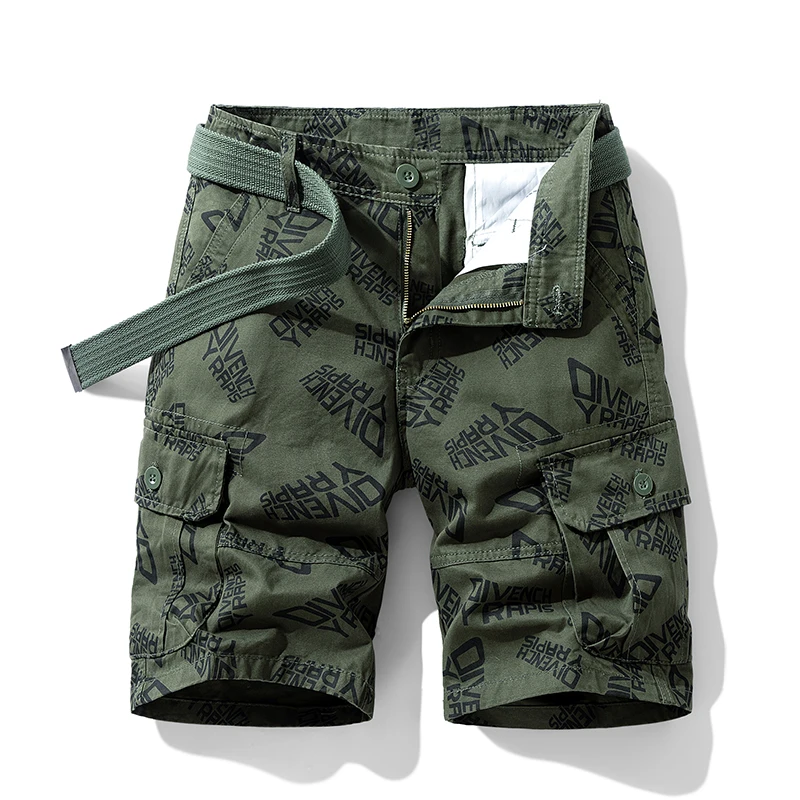 Fashion Printed Beach Shorts Men's Summer Fashion Brand Middle Pants Loose Straight Casual All-Matching Work Clothes Fifth Pants