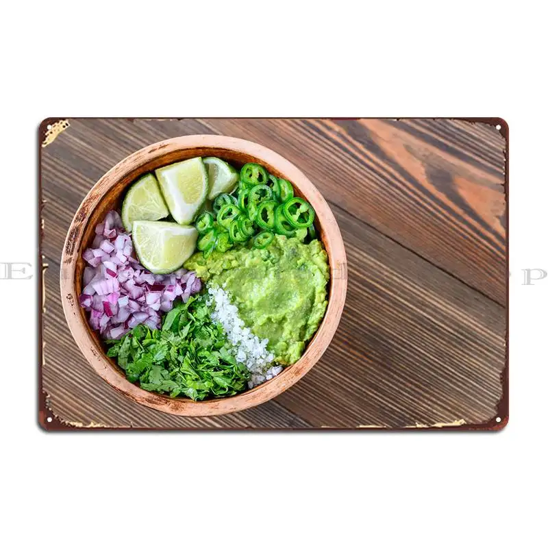 

Ingredients For Guacamole Metal Plaque Club Garage Club Bar Designing Cinema Tin Sign Poster