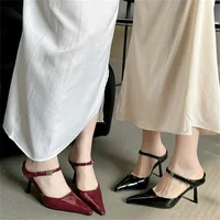 Eilyken New Design High Heels Woman Pumps  Buckle Strap Mules Slippers Sexy Pointed Toe Wedding Banquet Female Shoes - Image 5