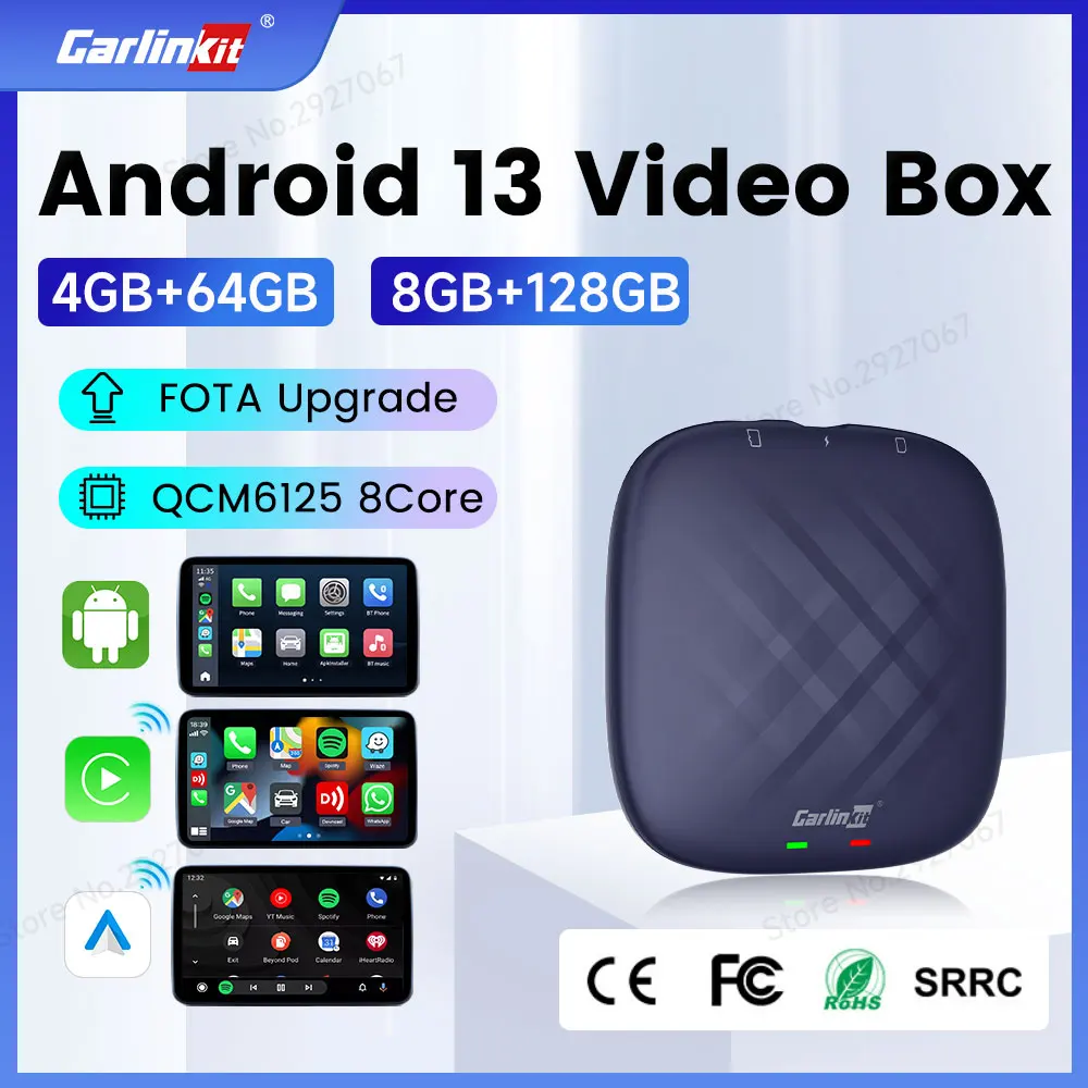 CarlinKit Ai Box CarPlay Android 13 QCM6125 Wireless CarPlay Android Auto  for Netflix Iptv Video Streaming Box 8G+128G Octa-core - AliExpress