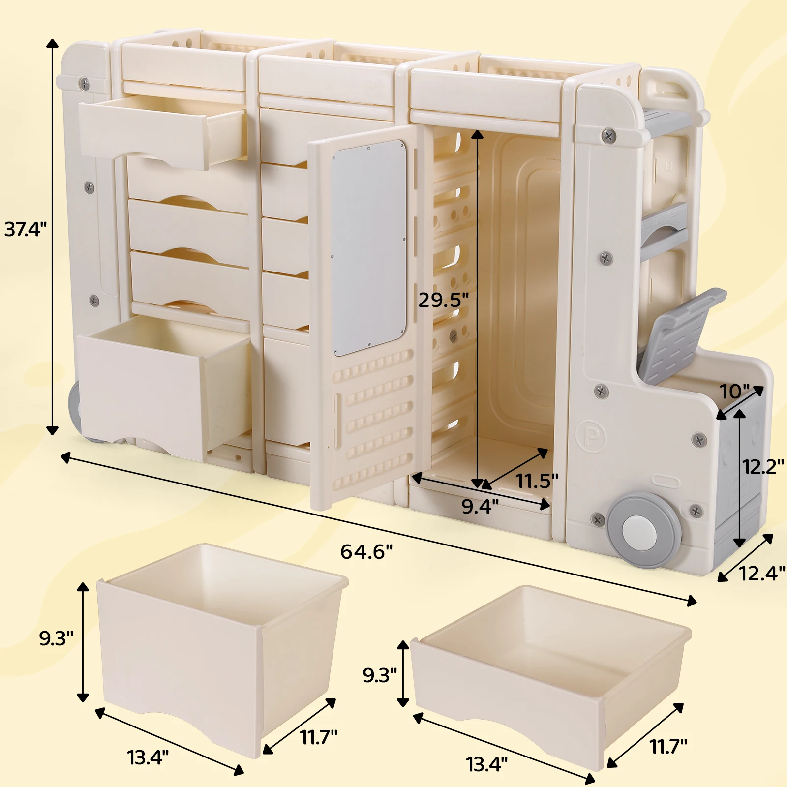 AOOU Kids Toy Organizers and Storage Bins, Multi-Layer Storage Cabinet Organizer, Multipurpose Bookshelf and Toy Box 2