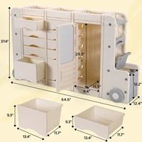 AOOU Kids Toy Organizers and Storage Bins, Multi-Layer Storage Cabinet Organizer, Multipurpose Bookshelf and Toy Box 2