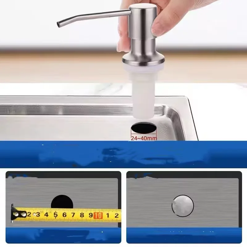 1Pcs Liquid Soap Dispenser Pump Stainless Steel Kitchen Sink Hand Pressure Liquid Dispenser Kitchen Hardware Accessories 4