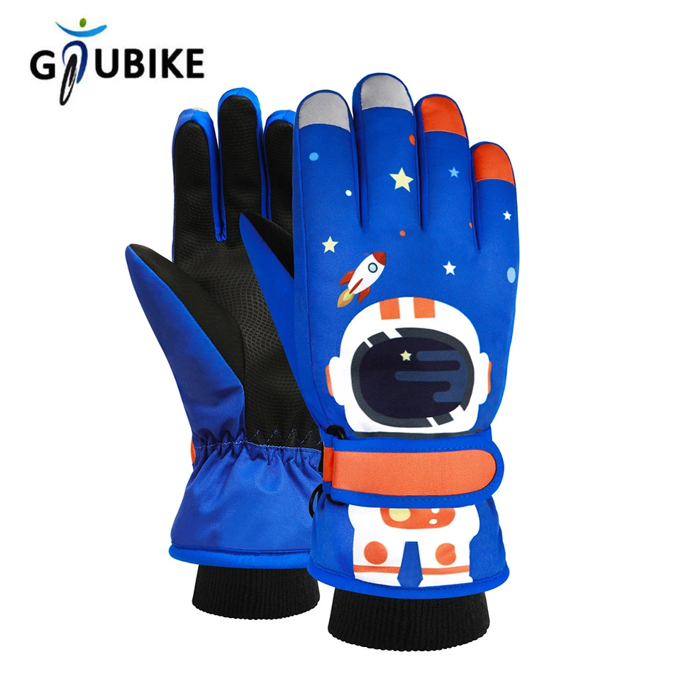 Christmas Kids Winter Ski Gloves Girls Boys Cartoon Thermal Snowboard - View #4