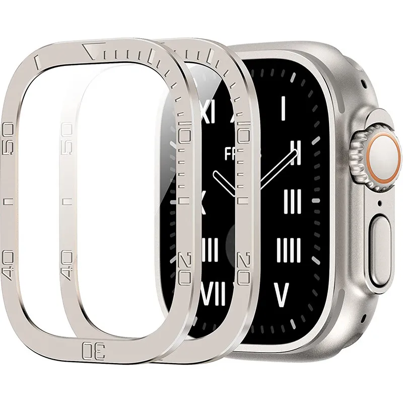 

Tempered Glass For Apple Watch Ultra 49mm Screen Protector Anti-Scratch HD Full Film Metal Bumper iWatch Ultra 49 mm Accessories