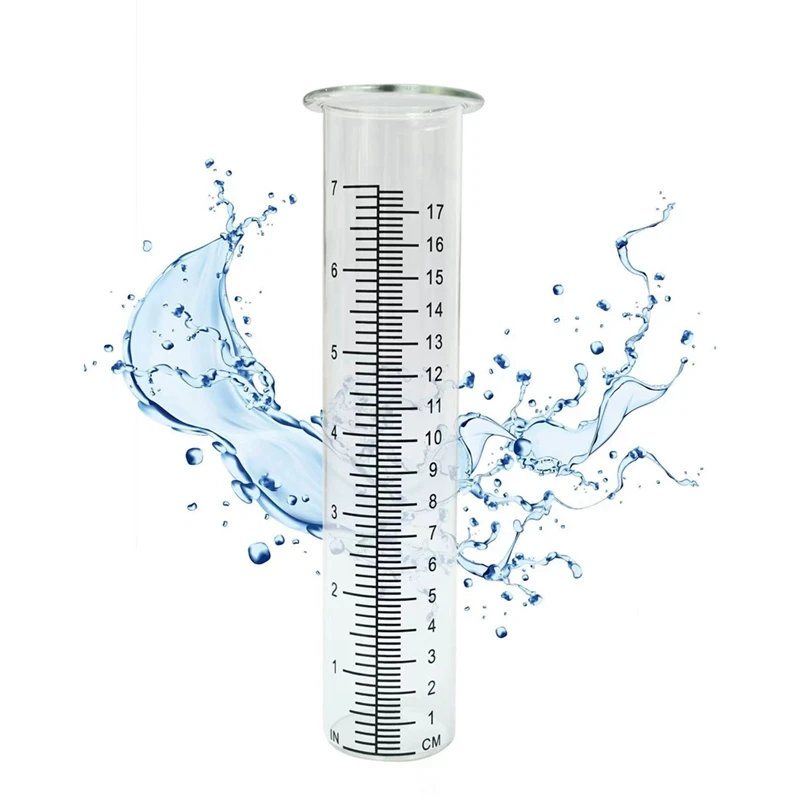 Lot De 2 Pluviomètres En Verre - 35 Mm, échelle Transparente, Résistant Au Gel - Pour Jardin, Terrasse, Pelouse