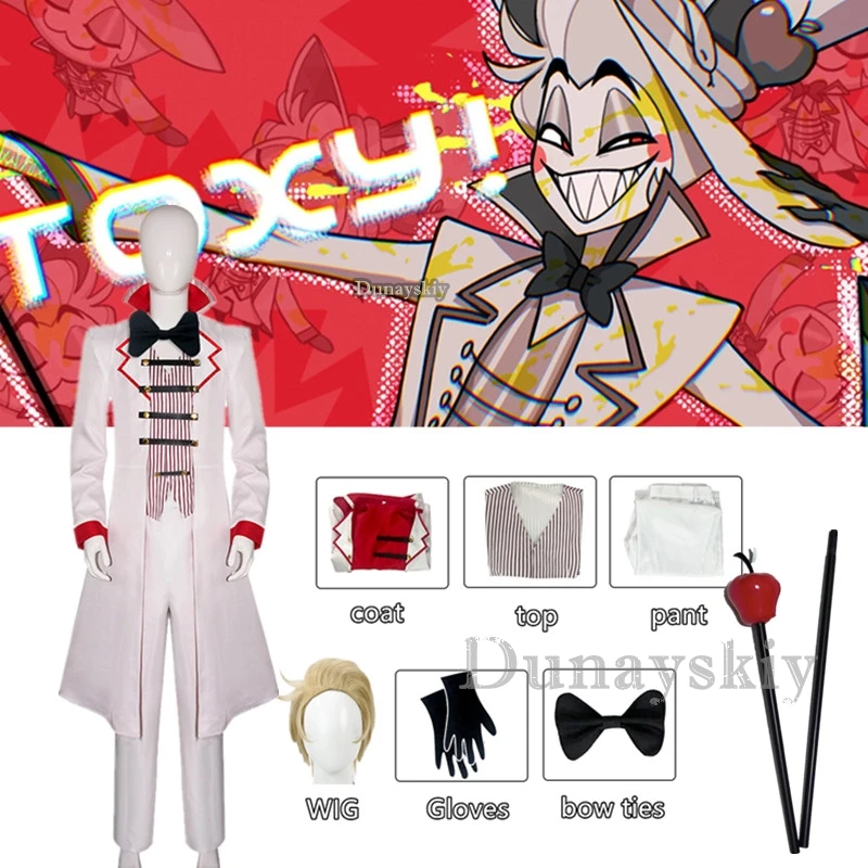 

Cos Hazbin Lucifer Cosplay Anime Hotel Morningstar Cosplay Costume Daddy White Suit Devil Hell Halloween Party Adult Men Costume