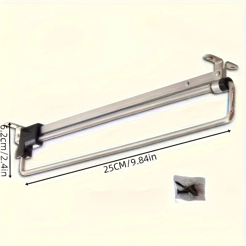 1pc retractable wardrobe hanging rod, drawer style storage rod, adjustable folding metal hanging rail, saving space 4