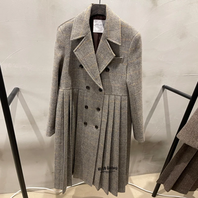 

Женское шерстяное пальто с капюшоном, повседневное длинное двубортное Свободное пальто из смесовой шерсти, Размер 2xl, A94, осень 2023