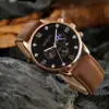 2PCS Men'sFashion Classic Mens Watches Versatile Trend Business Calendar Belt Quartz Watch Alloy Lion Bracelet 4
