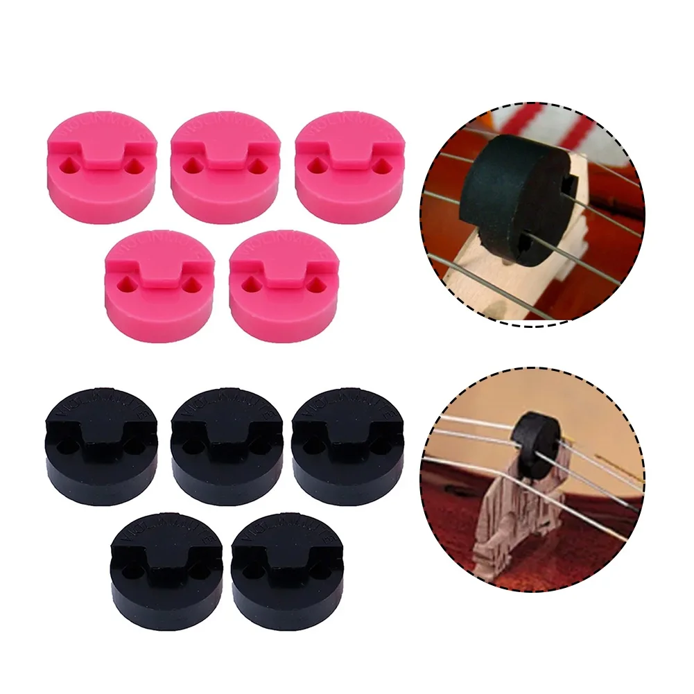 5pcs Rubber Violin Mute Professional Violin Parts 20 X 20mm Round Rubber Mute Silencer Stringed Instrument Accessories violin mute