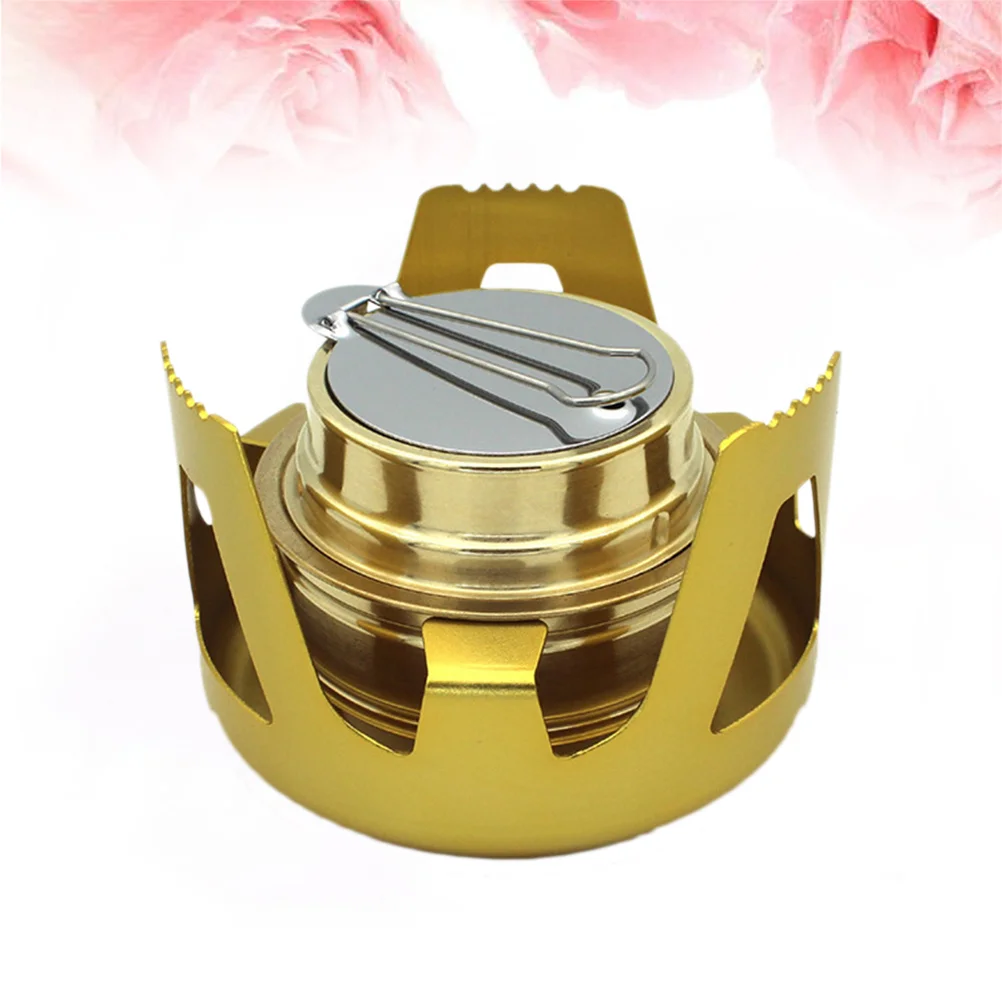 

Portable Outdoor Alcohol Stove Windproof Household Stove for Camping Hiking Trip Travel (Gold)