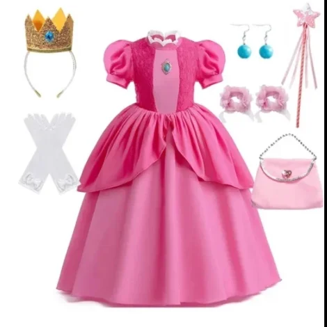 thumbnail image 1 of Disfraz de Cosplay de Barbi para niñas, conjunto de ropa Punk de calle Rosa, vestido Vintage a cuadros sin mangas con lazo para fiesta de Halloween, 1 of 5