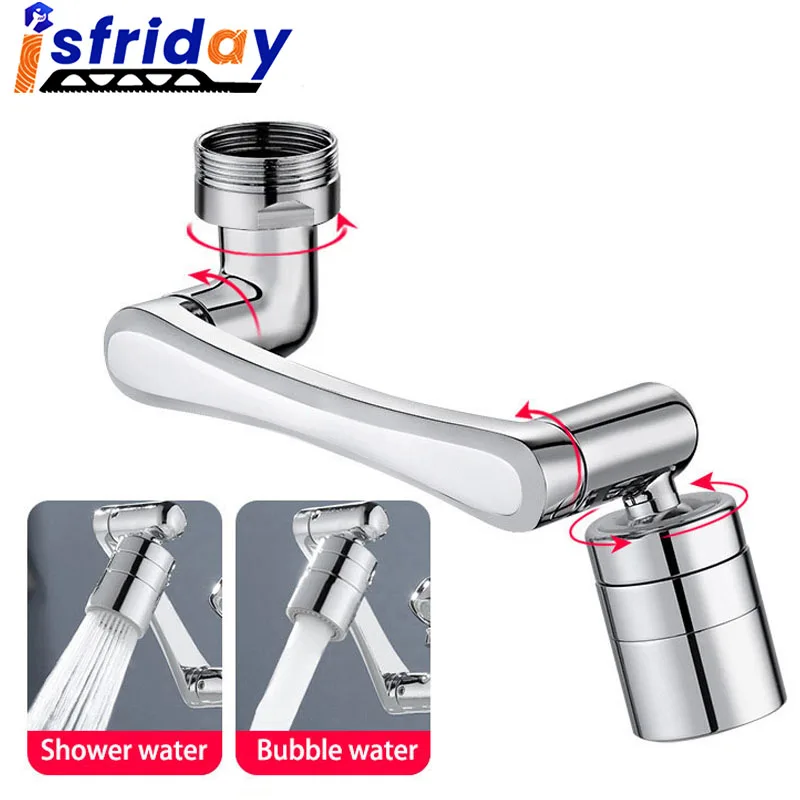 

Stainless Steel Universal 1440°Swivel Robotic Arm Swivel Extension Faucet Aerator Kitchen Sink Faucet Extender 2Water Flow Mode