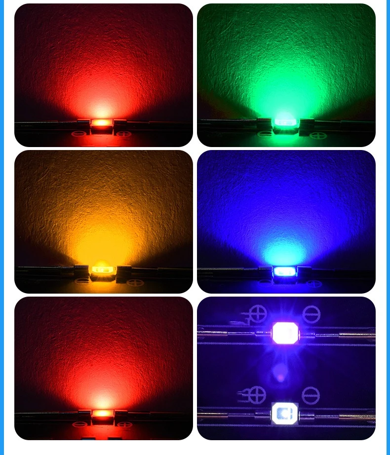 100PCS LED SMD 3030 2835 3V 6V 9V 18V 30V 흰색 빨간색 파란색 노란색 녹색 RGB 칩 120LM 밝은 램프 전구 발광 다이오드