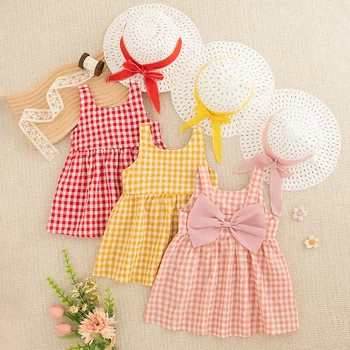 Girls Plaid Bow Dress 1