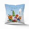 TpnkoTa Three Kittens Pillowcover My Family Three Happy Cats Pillow Case Kids Decorative Sofa Cushion Cover No Pillow 45cm 2
