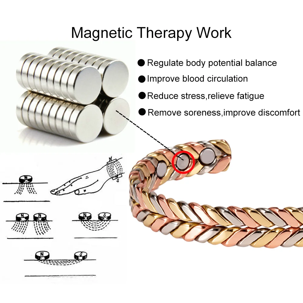 Vinterly Pure Copper Bracelets Women Braided Magnetic Therapy 9mm Adjustable High Magnets Cuff Bangles Resizable Jewelry Female 2