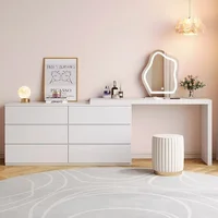 Luxury Dressing Table Drawer White Makeup Mirror Corner Desk Dresser Table Cabinet Organizers Storage Penteadeira Home Furniture 2