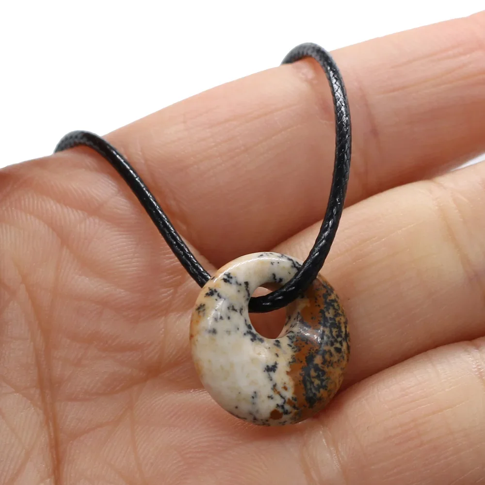 10PCS Wholesale Fashion Natural Stone Unakite Malachite Sodalite Beads Macroporous beads Round Pendant Necklace Jewelry Gift