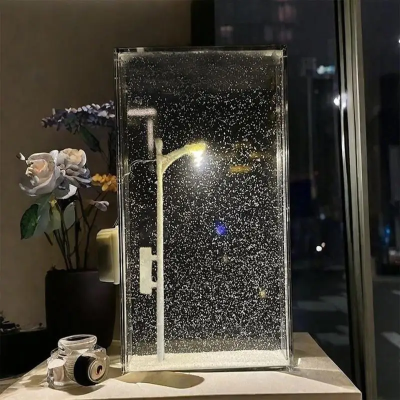 Snow Scenery Street Lamp Snowflake Lamp DIY Snowy Night Flowing Night Light DIY Material Snow Pack Handmake Tools