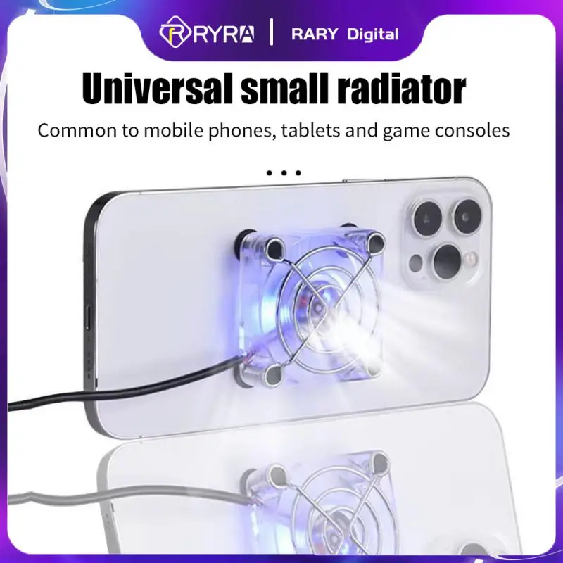 RYRA 미니 휴대폰 냉각 선풍기 라디에이터, 휴대용 USB 충전 게임 음소거 냉각기, 휴대폰 냉각 방열판, 실리콘 빨판 ..