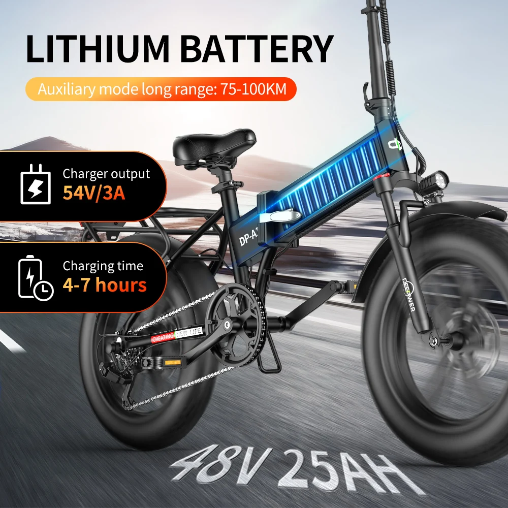 Electric Bicycle Electric Bike IDOTATA EU Delivery 1000W Electric Bike 48V 20AH Folding Mountain Ebike 20Inch Fat Tire Urban Commuting Electric Bicycle 36MPH