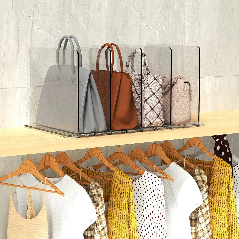 4 Separadores De Estantería De Acrílico Transparente - Tamaño 30x20 Cm, Con Clip, Sin Necesidad De Taladrar, Para Organizar Armarios