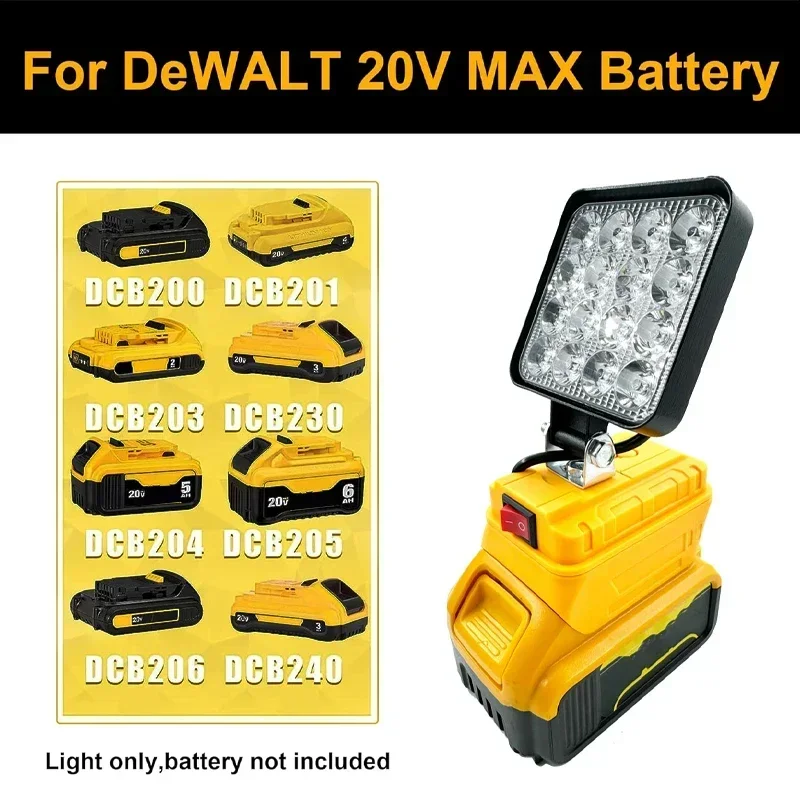3 inch Portable Cordless LED Work Light for Dewalt 18V 20V Lithium Battery Waterproof Worksite Outdoor Lighting Emergency Lamp led flashlight led lights led work light work light