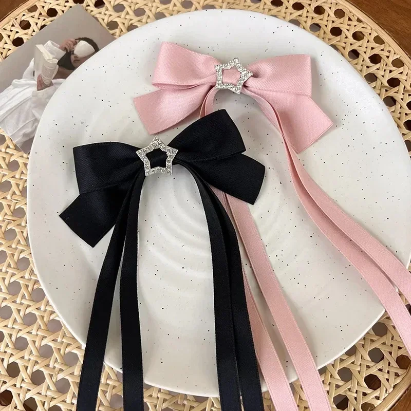 Elegant Pink Bow Hair Clips - Stylish Accessories