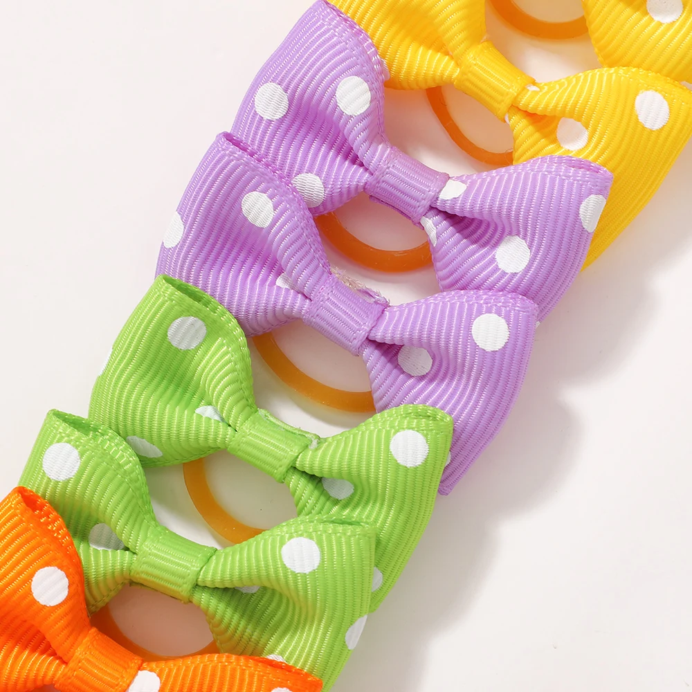 50 pieces of Grosgrain ribbon braided hair bows elastic hair ties hair bands for newborn baby hair accessories for infant girls