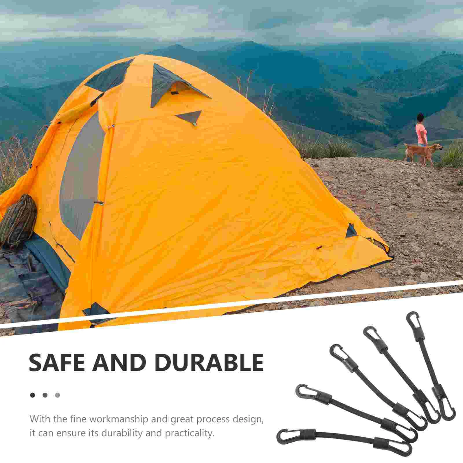 Elastische Haakbanden Multifunctionele Vastgebonden Bandjes Outdoor Camping Gesp Riemen Sleutelhanger Heavy Duty Carabiner