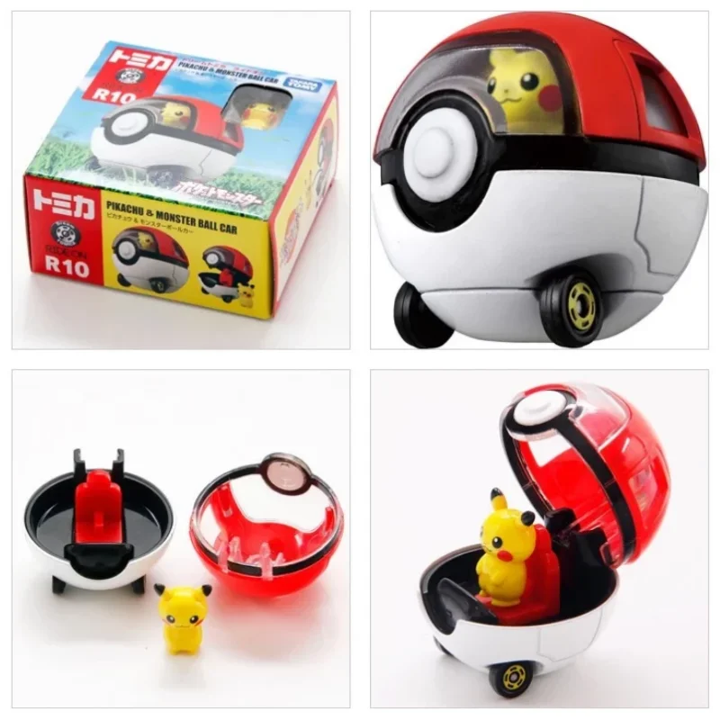 TOMY Takara Kawaii Pokemon Figures Pikachu Poké Ball Car Exquisite
