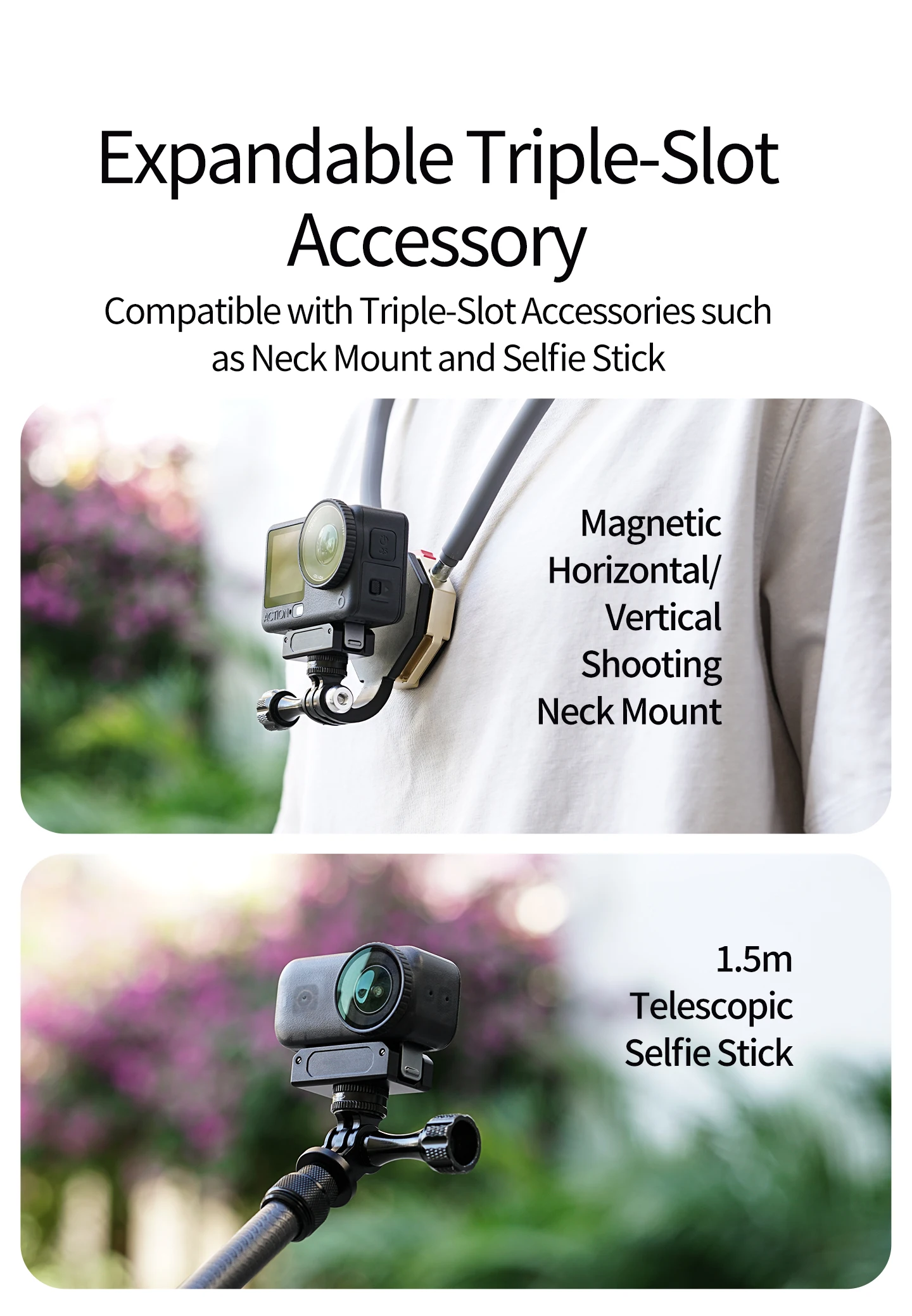 1/4 Schraube Magnetische Basismontage Dual-Claw Quick Release Adapter für DJI Action 6 / Osmo Nano Stativ Kamera Grundplattenerweiterung – Detail 23