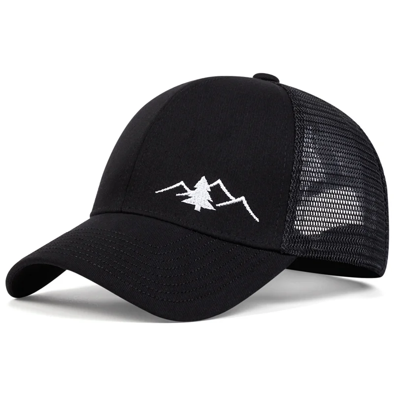 Fashion Mountain Embroidery Baseball Cap Summer Breathable Mesh Caps adjustable Hip Hop Trucker Hats Men Women Outdoor sun Hats 2