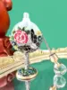 Vintage Glass Rose Flower Perfume Bottle with Butterfly Charm Decorative Fancy Crystal Perfume Decanter 8ml Empty Refillable 6