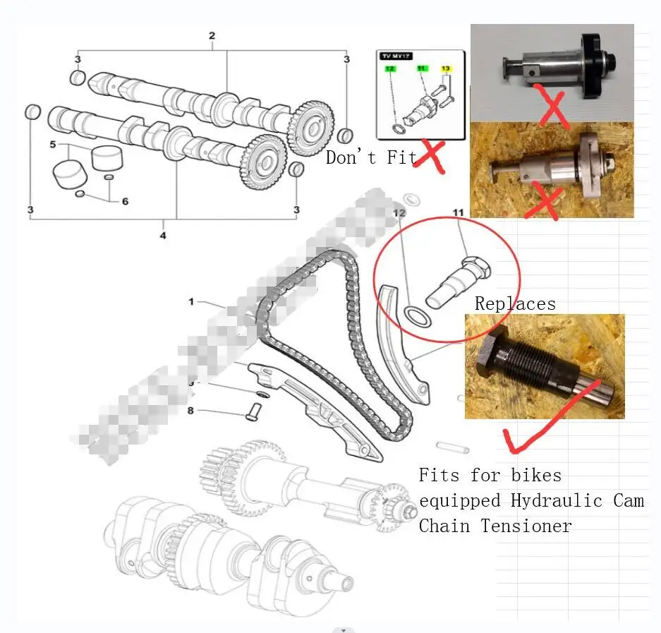 HPR Timing Cam Chain Tensioner For MV Augusta – Fits Brutale, F3, F4, Rivale (8000B9939)