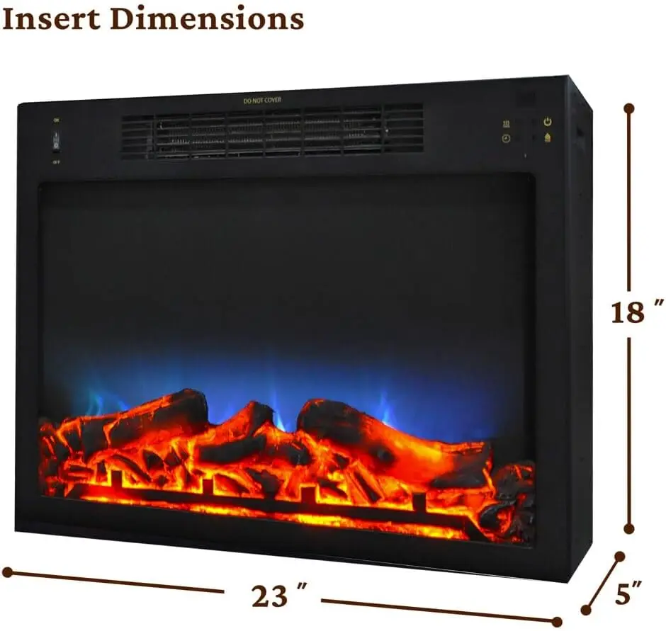 Sanoma 72 Inch Freestanding Electric Fireplace Heater with Traditional Mantel Built-In Bookshelves LED Multicolor Flames Timer