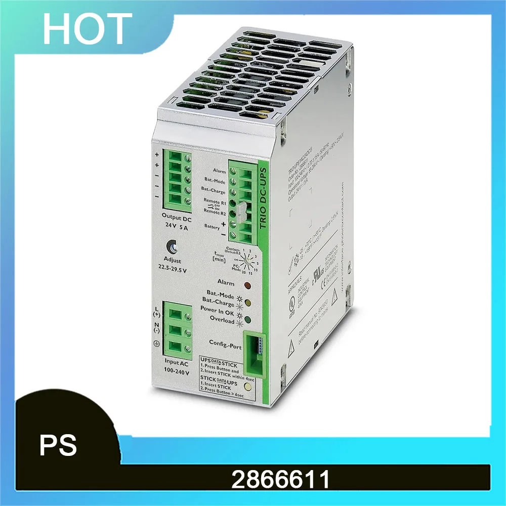 2866611 For Phoenix Power Supply TRIO-UPS/1AC/24DC/5 2 2866611 For Phoenix Power Supply TRIO UPS 1AC 24DC 5