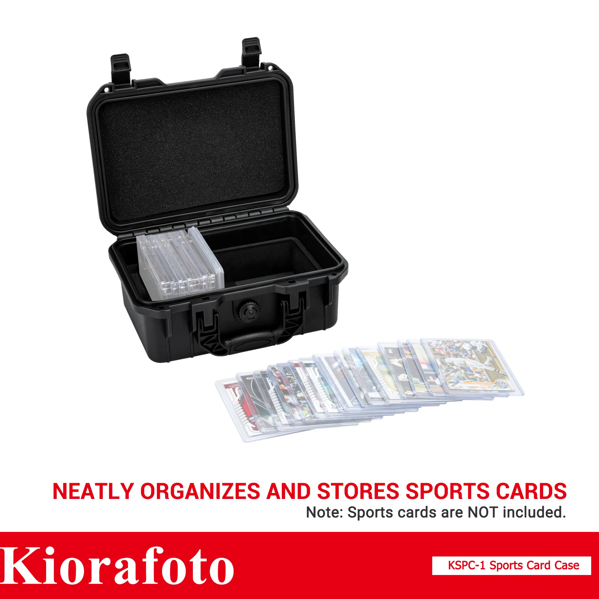 Sports Card Case IP67 Waterproof Toploader Storage Box Holds 100+ 3"x 4