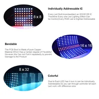 Panneau numérique Flexible adressable individuellement, 1 à 5 pièces, WS2812B, WS2812 8x8 16x16 8x32, Module de pixels Led, écran matriciel DC5V 5
