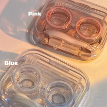

Free Shipping Contact Lens Case Square Portable Solid Color Lens Cover Container Holder Storage Soaking Box Cosmetic Containers