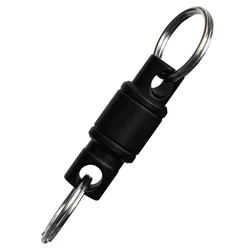 Sleek Titanium Quick Release Keychain - Mini Rotary Buckle & Stainless Steel Keyring EDC Tool - 1pcs (Black)