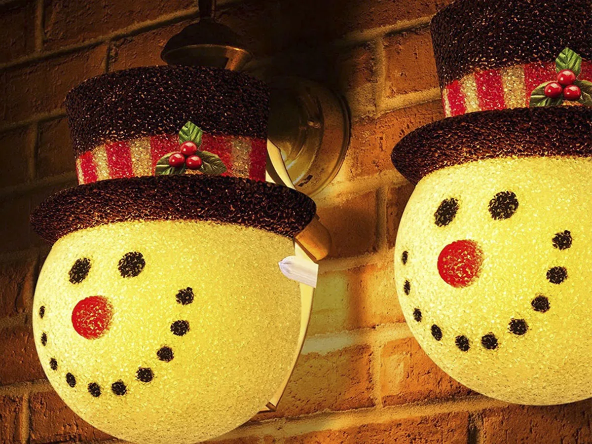 Description Picture 5 of itemChristmas Snowman Porch Light Cover Decorations Wall Lamp Lampshade Fits Standard Outdoor Porch Lamp Decor