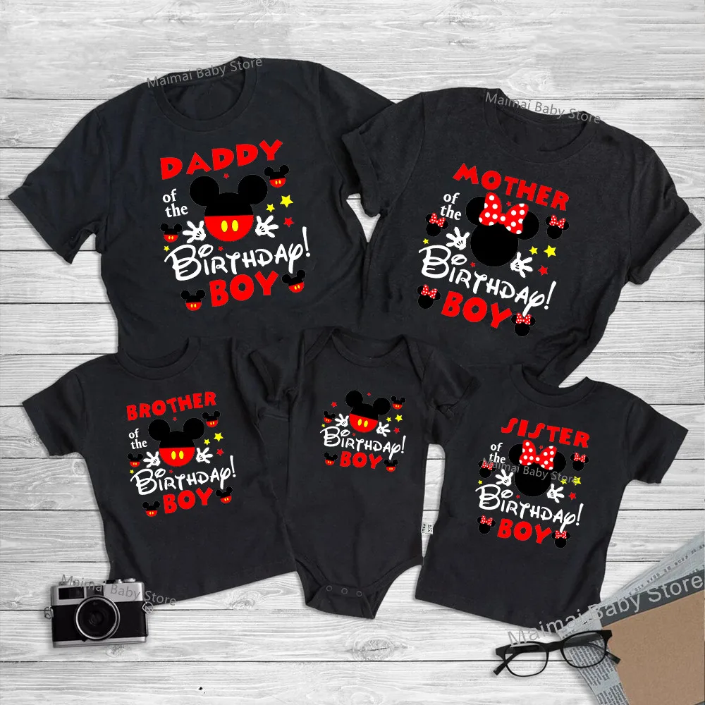 New Disney Birthday Boy Shirts Funny Family Matching Daddy Mommy Brother Sister Birthday Boy Magliette First Diseny Trip Outfits