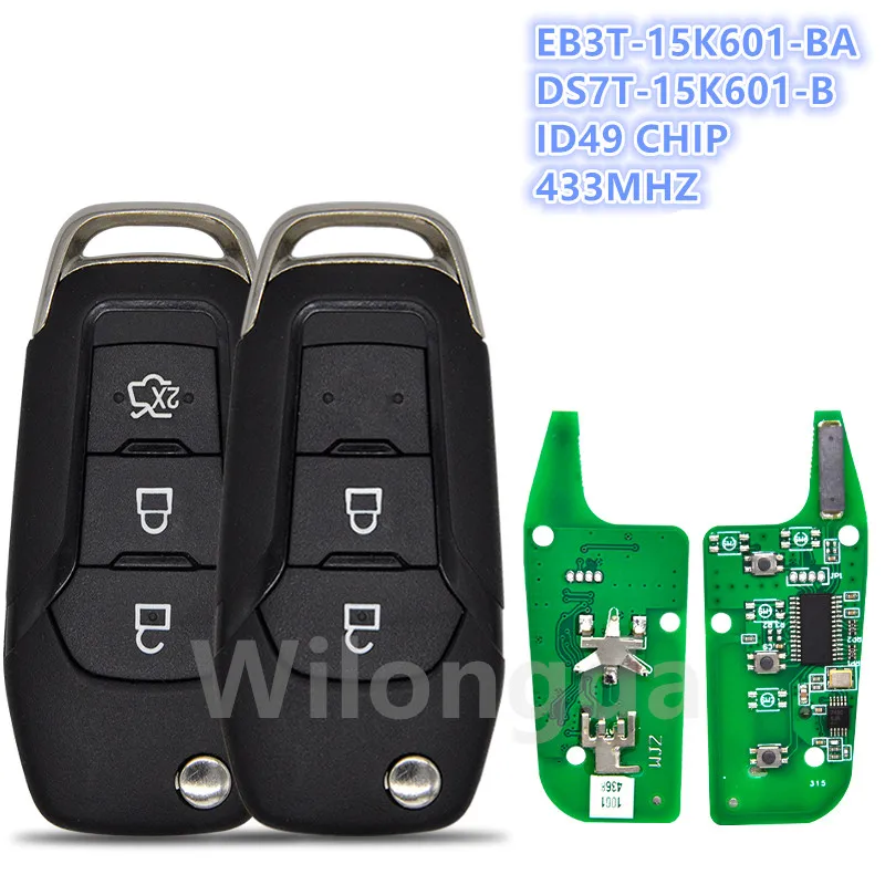 

Car Remote Control Key For Ford Ranger F150 KA Mondeo Glaxy S-Max ID49 433MHz Replacement Flip Key HU101 Blade