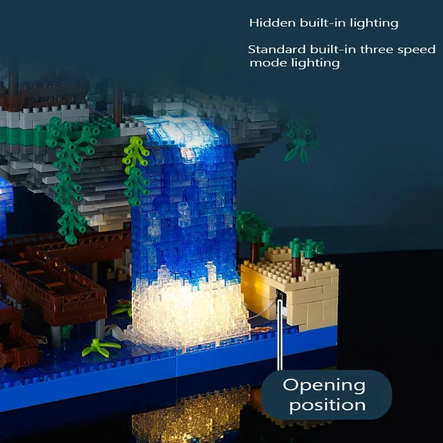 Ancient Architecture Peach Blossom Pond Castle Girl Model Building Block Assembly High difficulty Children's Toy - Image 3