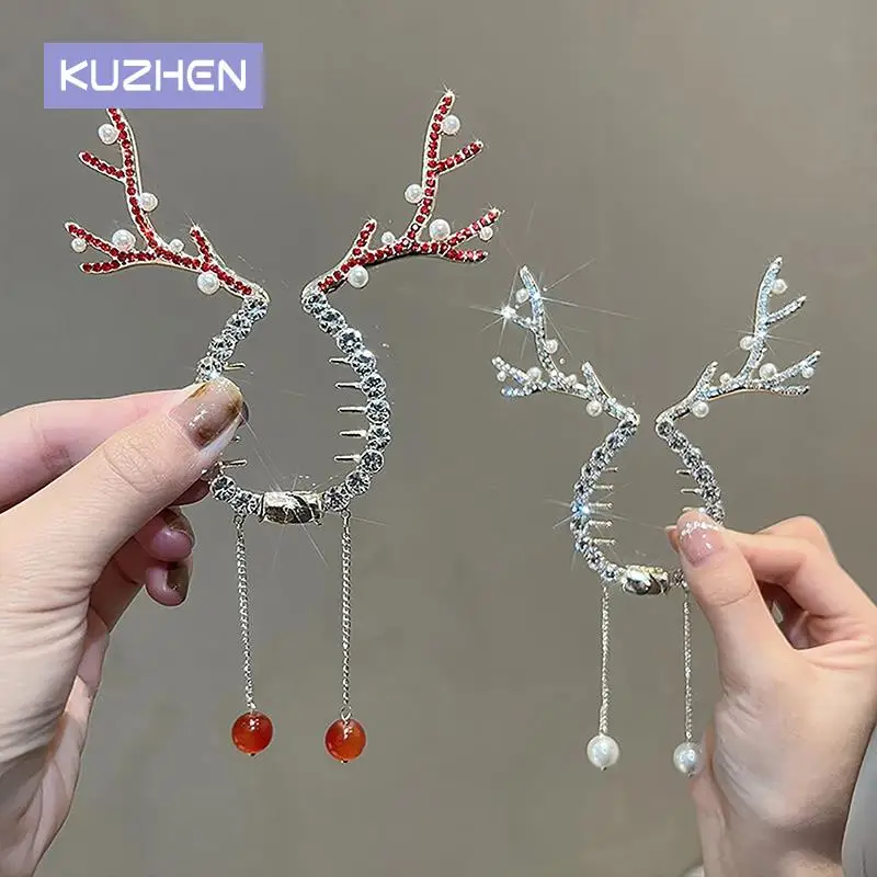 

Christmas Hair Clips For Girls Cute Deer Ear Hairpins Hairgrips Kids Christmas Antler Hairpin Barrette Hair Accessories