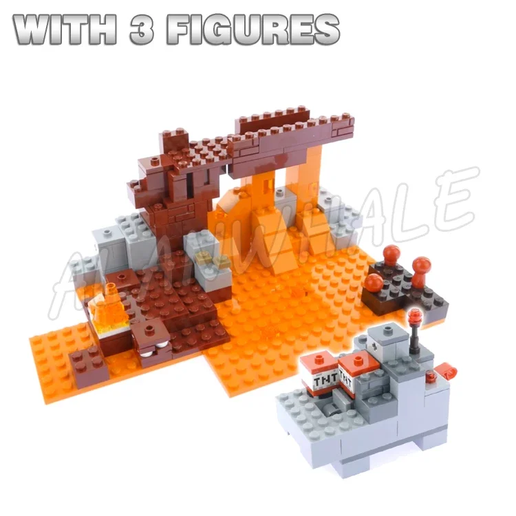 324Pcs Game My World The Kidser Fire Fortress Tumbling Wall Function 10469 Building Blocks Set Compatibile Kids Brick