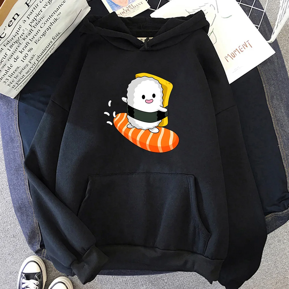 

Surf Sushi Funny Graphic Hoodie Cute Cartoon Print Clothes Autumn Winter Fleece Tracksuit Male/female Long Sleeve Sweatshirts
